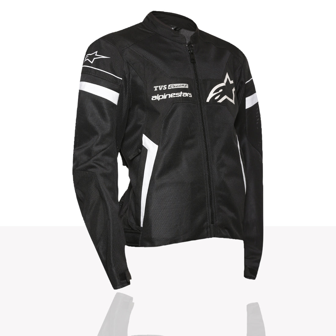TVS Racing x Alpinestars Riding Jacket with CE Level 2 Nucleon Plasma Armor, 600D Abrasion Resistant Shell, Breathable Mesh Panels, Reflective Visibility, Pre Curved Sleeves Motorcycle Protective Gear